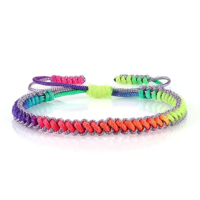 Bracelet Tressé à Nministériels ds Arc-en-Ciel Colorés