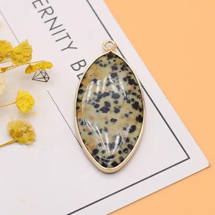 Pendentif en pierre naturelle de forme ovale, breloques exquises pour la fabrication de bijoux, Brac