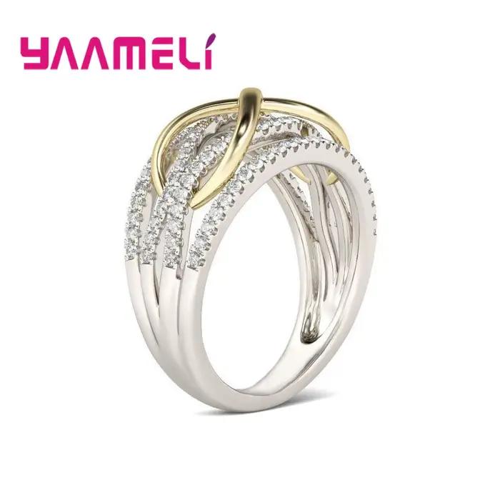 Bague d'amour en argent regardé 925 pour femme