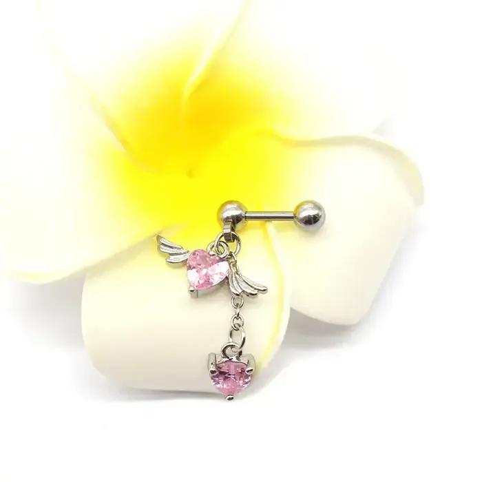 Boucles d'oreilles en forme d'aile d'ange en forme de cœur
