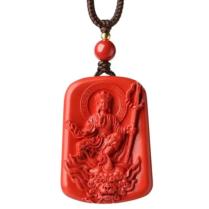 Pendentif cinabre Ksitigarbha Bodhisattva