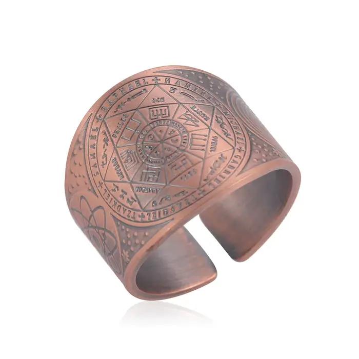 HIPEE – bague d'ouverture à nœud celtique pour hommes, Style Punk rétro, croix, étoile à sept branches, Formation magique, anneaux ouverts, bijoux pour Couple, cadeau