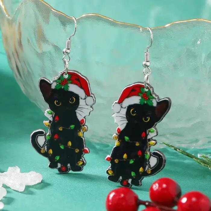Nouvelles boucles d'oreilles de noël chaussettes