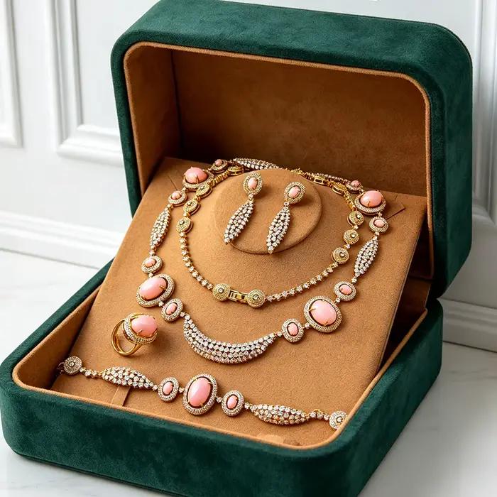Parures de bijoux de mariage de haute qualité Missvikki, nouveaux ensembles de luxe avec collier long, bracelet, boucles d'oreilles et bague pour femmes