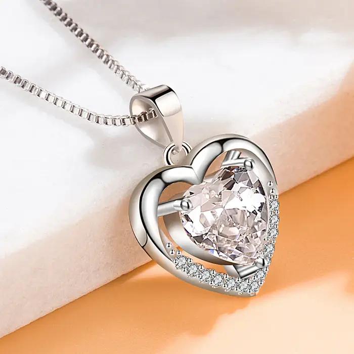 Joli collier en argent sterling 925 Zircom pour femmes