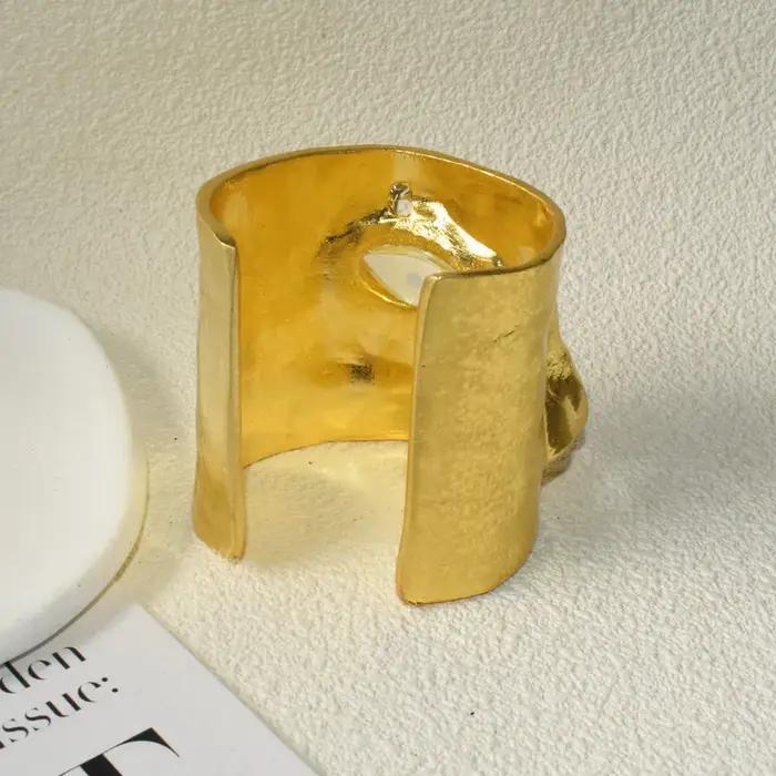 Bracelet manchette ouvert en alliage plaqué