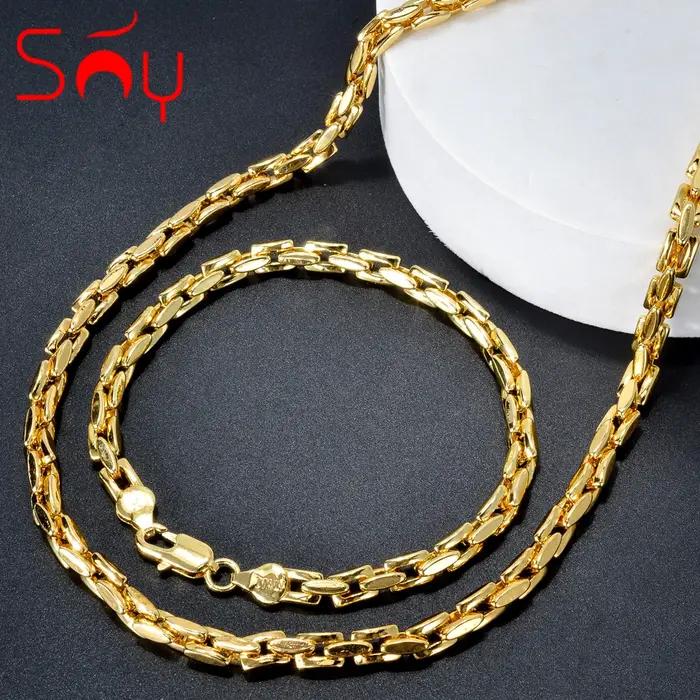 Sunny-Ensemble de bijoux plaqué or pour hommes et femmes