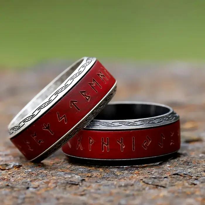 Bague de fiançailles ronde en bois de rose pour hommes