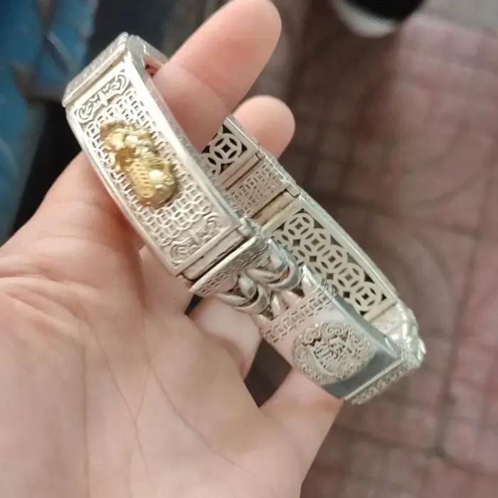 Bracelet Pixiu en argent thaïlandais fait main