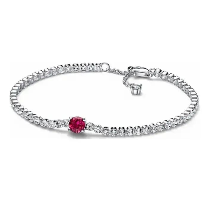 Bracelet de tennis étoile en argent sterling 925 pour femmes avec tourmaline pierre principale, design moderne et élégant, cadeau parfait pour Saint Valentin et autres occasions spéciales