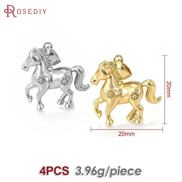 Pendentifs Breloques Cheval Pégase en Laiton Couleur Or 18K, Accessoires de Bijoux Colliers Boucles d'Oreilles de Haute Qualité, Boutique Officielle Rosediy
