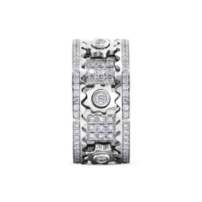 Bague Géométrique 3D en Cuivre Plaquée avec Zircone Cubique pour Hommes et Femmes, Anneau Spinner Polyvalent pour Occasions Spéciales et Bien-être