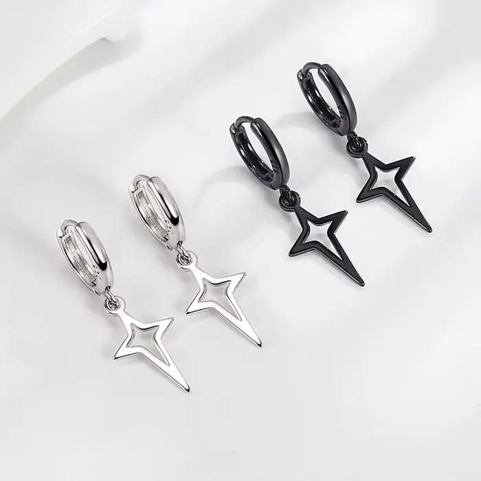 Boucles d'oreilles étoile élégantes en argent Sterling 925 pour femmes