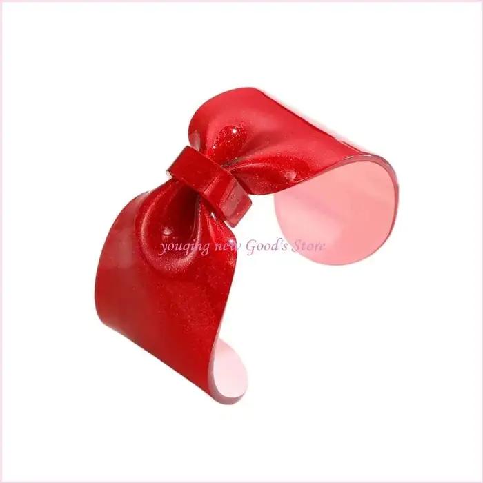 57QA – bracelet élégant surdimensionné en résine avec nœud papillon
