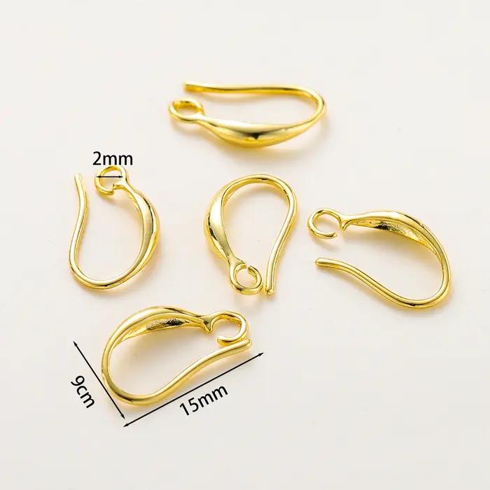 10 pièces/lot 14K 18K or véritable boucle d'oreille pendentif crochet oreille fil