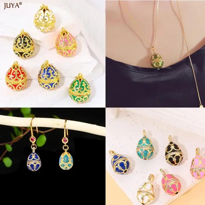 JUYA nouveau pendentif goutte d'eau 3D Type bohême CZ émail breloque pour bricolage femmes colliers fabrication de bijoux accessoires