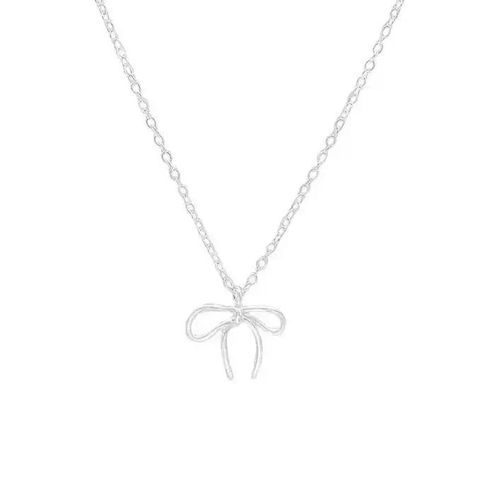 Colliers pendentifs papillon géométrique couleur argent pour femmes