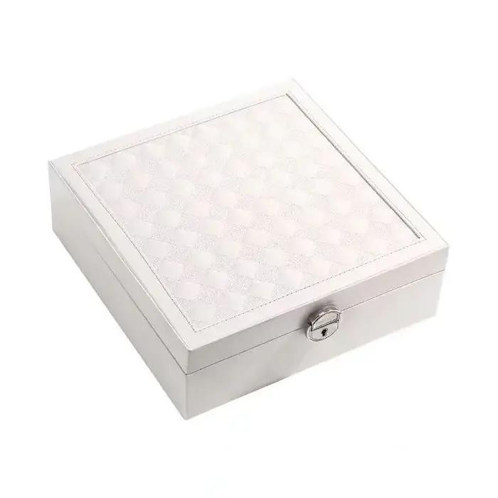 Boîte à bijoux de style européen avec serrure, boîte de rangement pour bijoux, boîte de collection d
