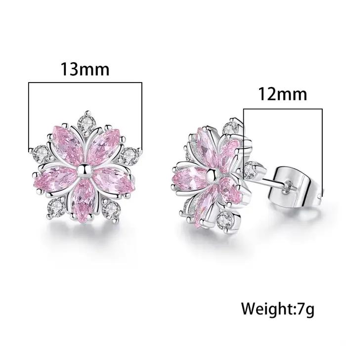 Boucles d'Oreilles en Pierre Rose et Argent Sterling Bijoux de Luxe pour Occasions Spéciales Femme