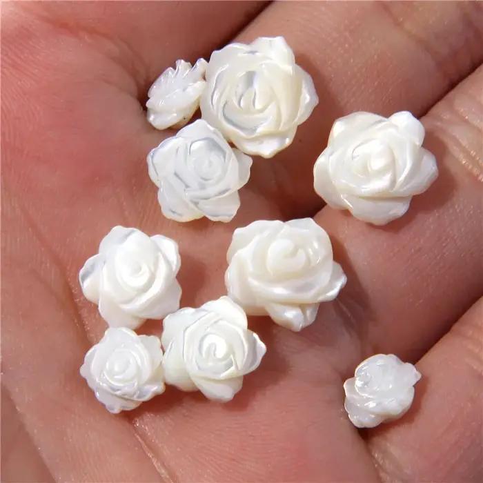 Perles de fleur de camélia sculptées 8/10/12mm