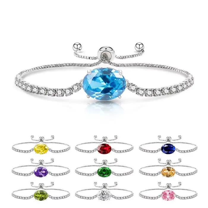 Bracelet en Zirconia 8 carats – Bijou de luxe élégant en cristal coloré – Cadeau raffiné