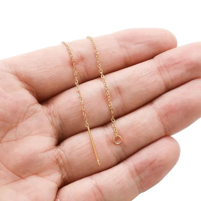 Boucles d'oreilles longues en acier inoxydable de 8cm
