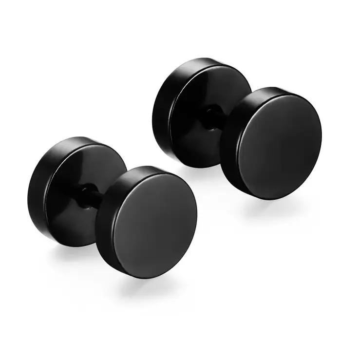 Boucles d'oreilles rondes en acier inoxydable classiques pour homme et femme occasionnels élégants styles discrets et personnalisables