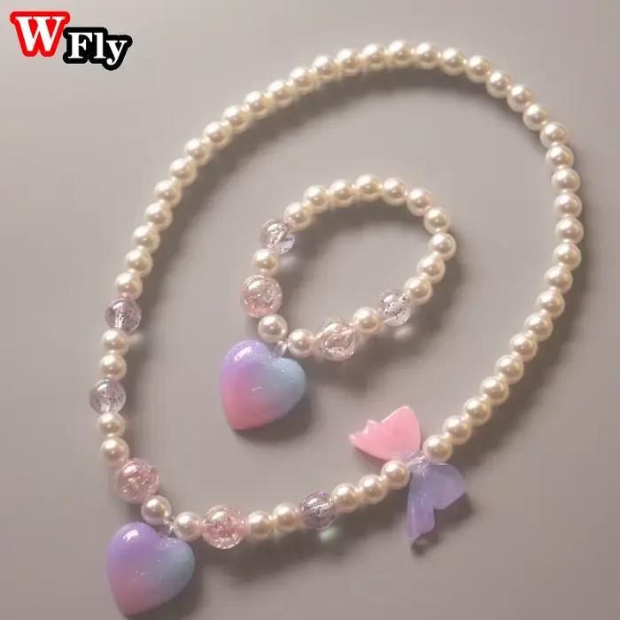 Bracelet en forme de cœur Harajuku Lolita fille coloré à offrir pour femmes occasions spéciales fantaisie coquille arc enchantement