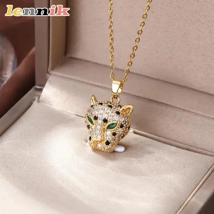 LENNIK Collier en acier titane pour femme