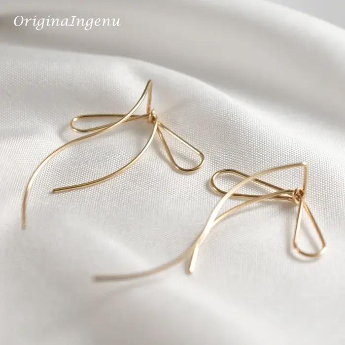 Boucles d'Oreilles OriginaIngenu en Or Rempli Design Géométrique Mode pour Femmes Soirées Parties