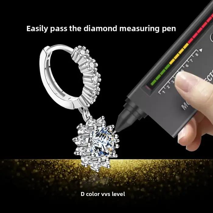 Ensemble collier et boucles d'oreilles tournesol en argent S925 avec Moissonite pour femmes, bijoux floraux élégants et durables pour les occasions spéciales