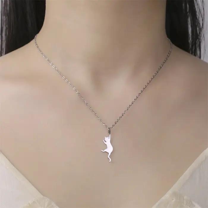 My Shape Colliers pendentif os de chat et de poisson pour femmes et filles