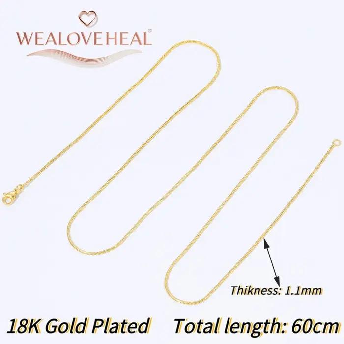 Chaînes de collier de luxe en laiton plaqué or 18 carats, 60cm de Long, bijoux à bricoler soi-même,