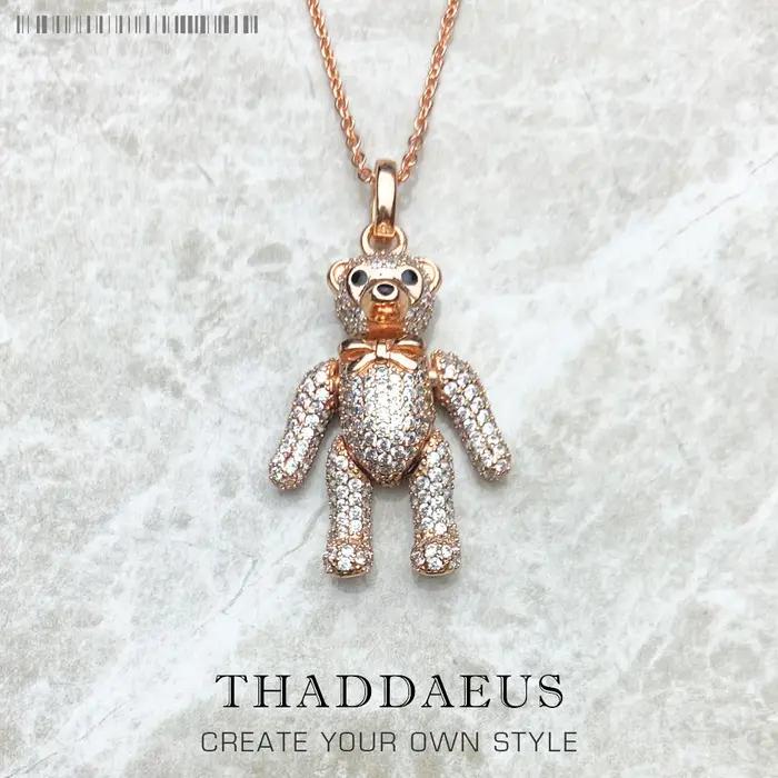 Collier ours en peluche en or Rose, tout nouveau, mignon, bijoux fins, Europe, cadeau en argent Ster