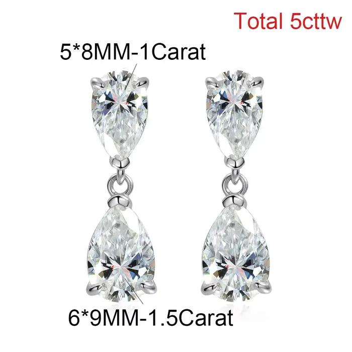 COSYA – boucles d'oreilles en forme de poire pour femmes, 5cttw, émeraude colombienne cultivée en la
