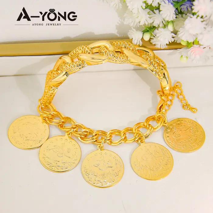 Bracelet à breloques en pièces de monnaie de mode de dubaï