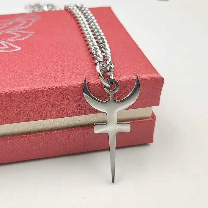 Collier Hades pendentif Trident religieux en acier inoxydable, amulette grecque antique pour chaîne de marin 24''