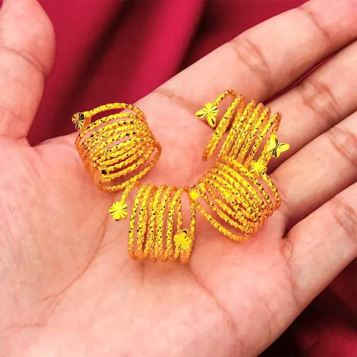 Bague à fleurs en spirale de dubaï pour femmes brésiliennes