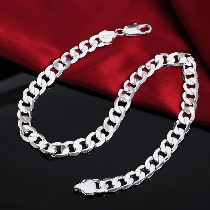 Collier en argent sterling 925 classique pour hommes bijou élégant pour soirée et événements spéciaux