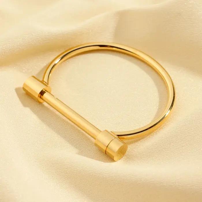 Bracelet manchette à vis d'amour pour femmes