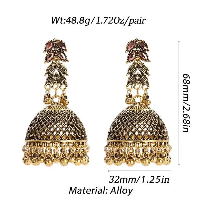 Boucles d'oreilles ethniques couleur or pour femmes