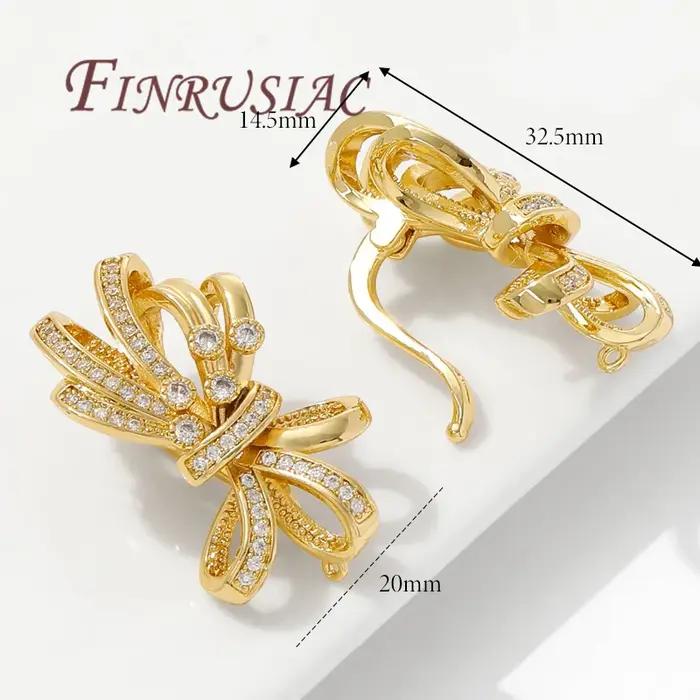 Colliers en perles plaqués or 18 carats, fermoirs en laiton avec zircon pour la fabrication de bijou