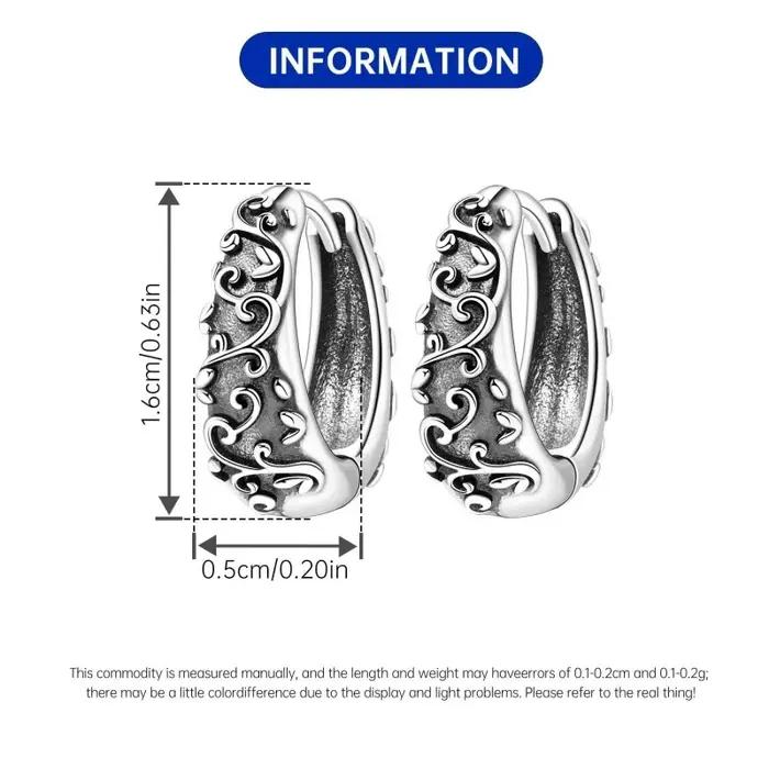 Boucles d'oreilles rétro vigne en argent sterling avec zirconium blanc, bijou élégant pour femmes, parfait pour les soirées et les occasions spéciales