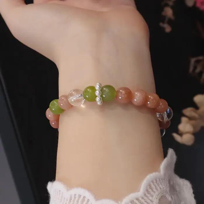 Bracelet en perles de cristal naturel multi-pierres pour femmes occasions spéciales partys fêtes anniversaires saint-valentin