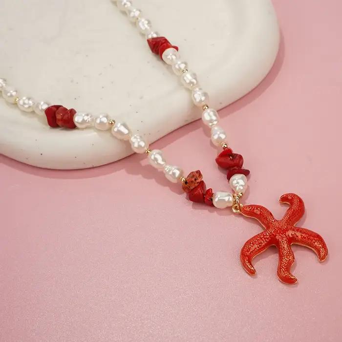 Pendentif Perle Ir régulière Perle de Mer Rouge Bijoux de Mode Style Carillon Cadeaux de Vacances Accessoires de Plage Occasions Spéciales
