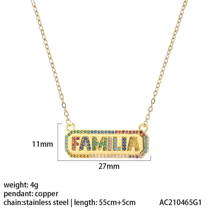 Collier en forme de cœur et de lettre pour femme