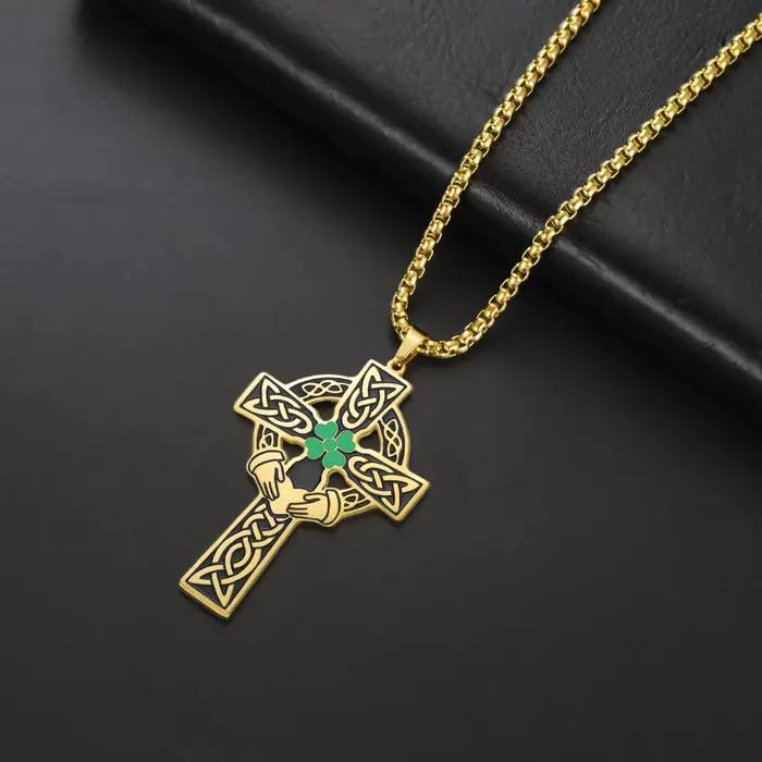 Collier pendentif croix celtique Vintage pour hommes et femmes