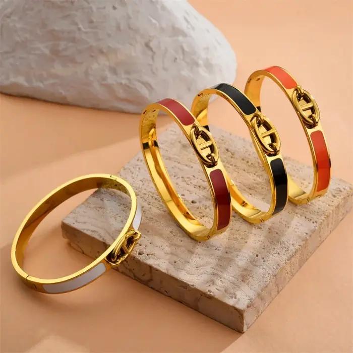 Bracelet jonc H pour femme