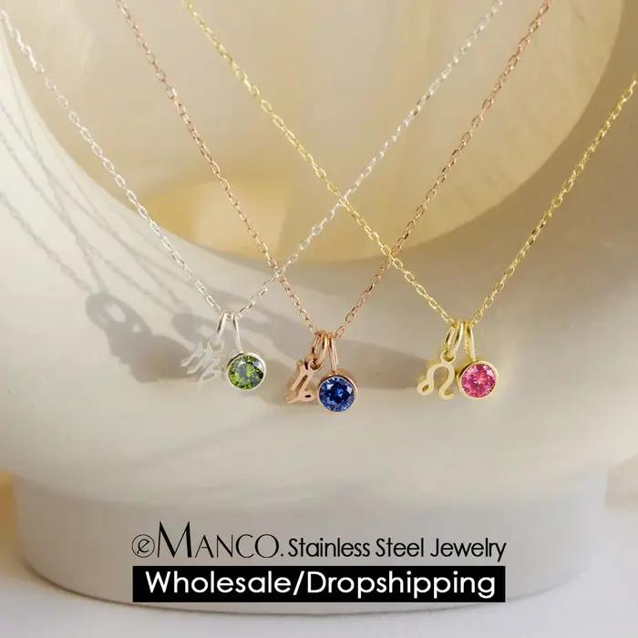 Collier en acier inoxydable avec double pendentif et strass pour femmes pour occasions spéciales et quotidienne