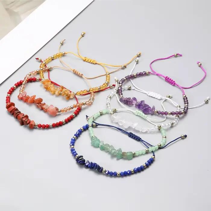 Bracelet bohème en pierre concassée en cristal